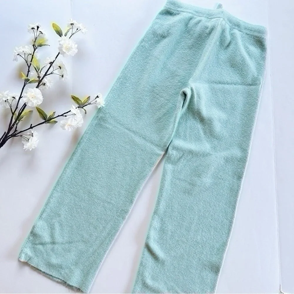 J.Crew Factory Wrap Cardigan Sweater Top & Pants Set Extra Soft Yarn Wintergreen